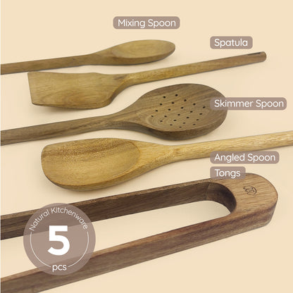 Acacia Wood Cooking Utensils Set - 5 PC