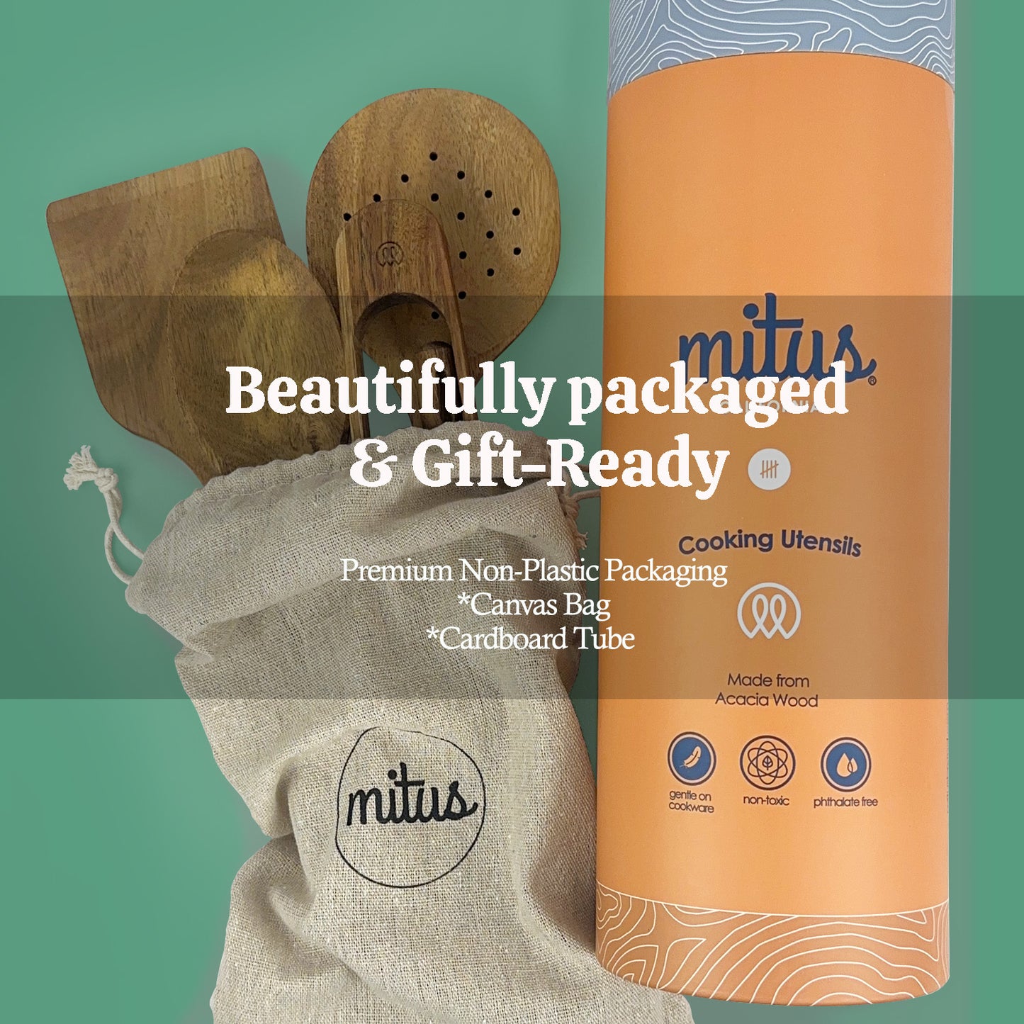 Acacia Wood Cooking Utensils Set - 5 PC