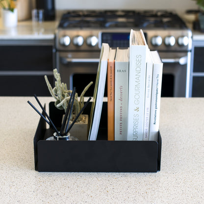 Square Organizer Tray, Black Steel