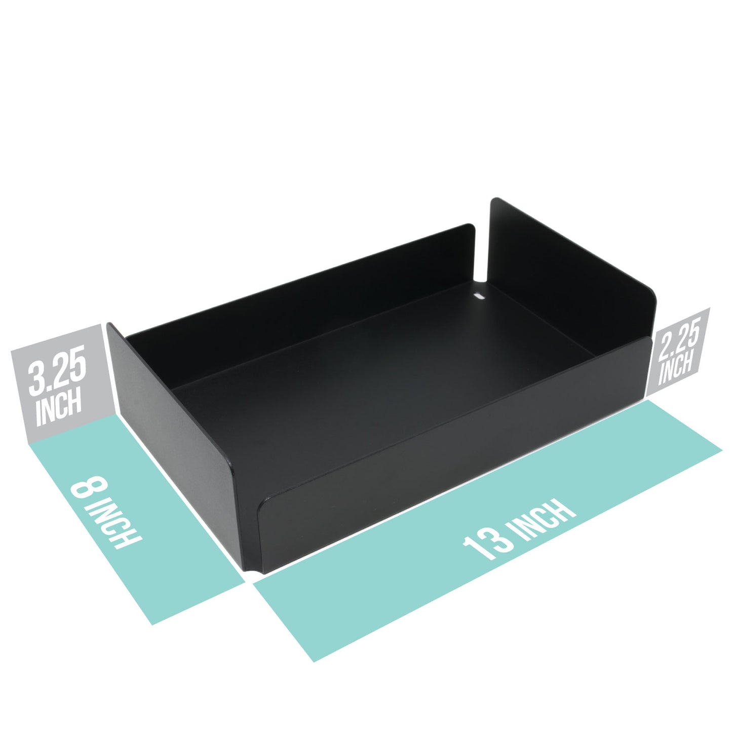 Rectangular Organizer Tray, Black Steel